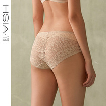 HSIA ya mid-waist boxer women wear thin fashion comfortable breathable cotton crotch sexy lace ladies underwear