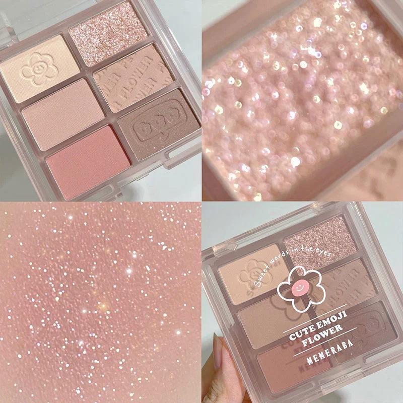Супер нежный!Meimei Reba Six Palette теней Dold Dumb Milk Camellia Pink Hotba Memereba02