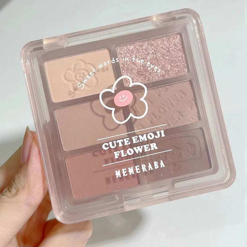 Супер нежный!Meimei Reba Six Palette теней Dold Dumb Milk Camellia Pink Hotba Memereba02
