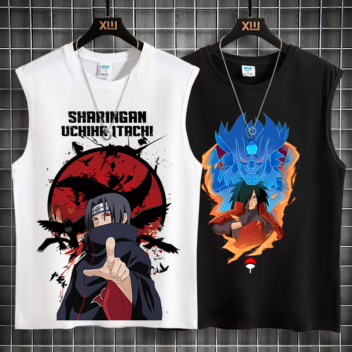 Naruto Uchiha Itachi Sleeveless Vest Summer Thin Loose Sports Casual T-Shirt Clothing Naruto Uchiha Itachi Sleeveless Vest Summer Thin Loose Sports Casual T-Shirt Clothing