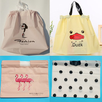 Thickened matte Cork pocket pocket pocket white drawstring bag shopping gift bag women clothing store handbag