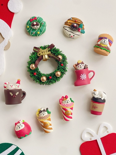 Мультяшный магнит на холодильник, трехмерный рождественский креативный декор, в 3d формате