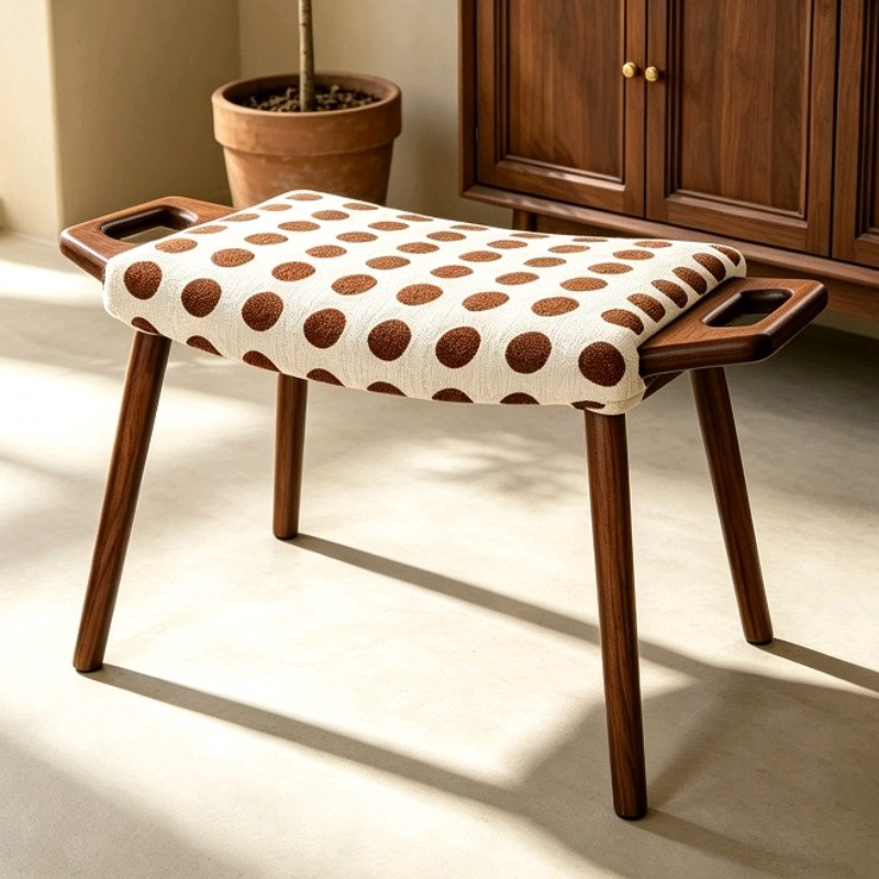 Saddle-Style Footrest French Fabric Solid Wood Dressing Table Stool Vintage Bedroom Home Makeup Stool Shoe-Changing Stool Low Stool Saddle-Style Footrest French Fabric Solid Wood Dressing Table Stool Vintage Bedroom Home Makeup Stool Shoe-Changing Stool Low Stool