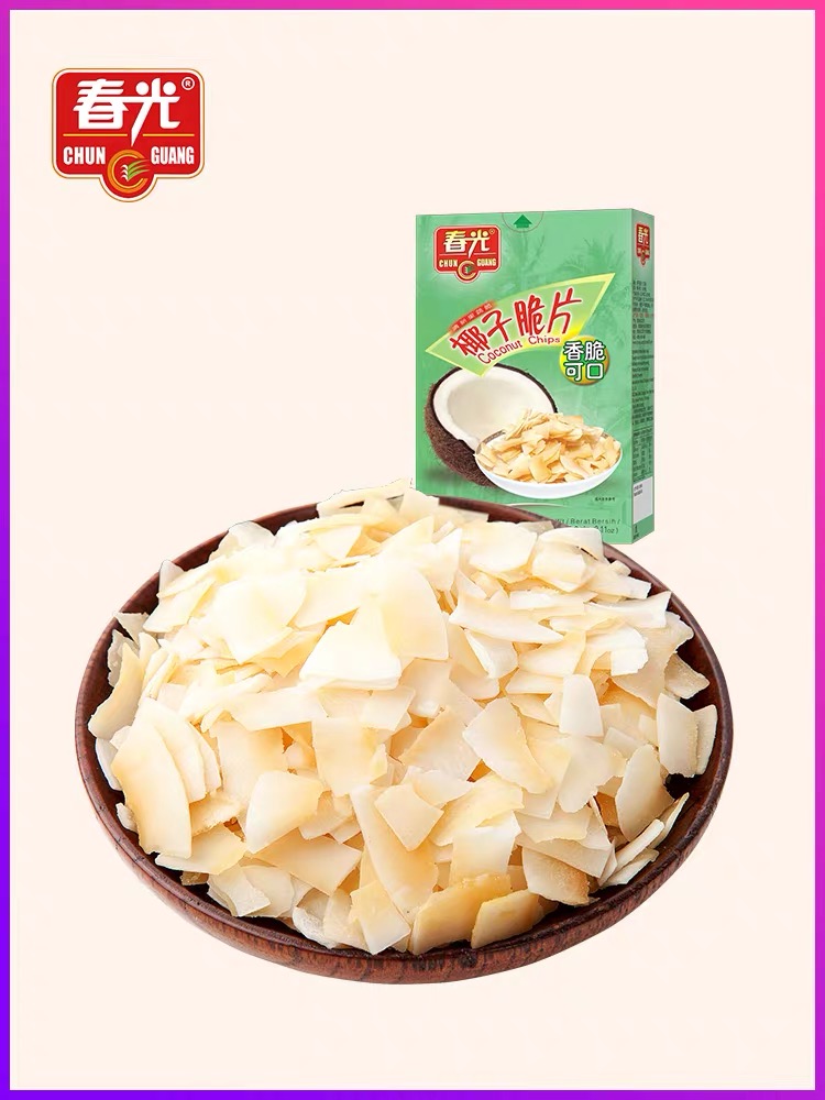 Hainan Specialty Chunguang Food Original Coconut Flakes 60g Coconut Chips Charcoal Grilled Coconut Flakes Coconut Dried Snacks
