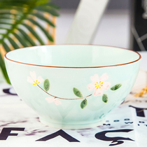 Chinese large soup bowl Ceramic bowl Household large bowl microwave oven large noodle bowl Large stew bowl Tableware large bowl
