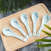 Small spoon Home ceramic spoon to drink soup long handle tablespoon large number soup spoon for dinner with small spoon size soup spoon