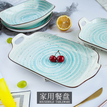 Eurostyle Creativity Home ceramic dishes Dish Round Rice Plate Glazed with Coloured Steak dinner plate Microwave Oven Soup