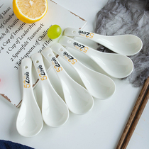 Ceramic spoon Home Creative Small Spoon Eu Style Small Soup Spoon Large Spoon Dinner Spoon Small Tablespoon Big Soup Spoon Can Microwave