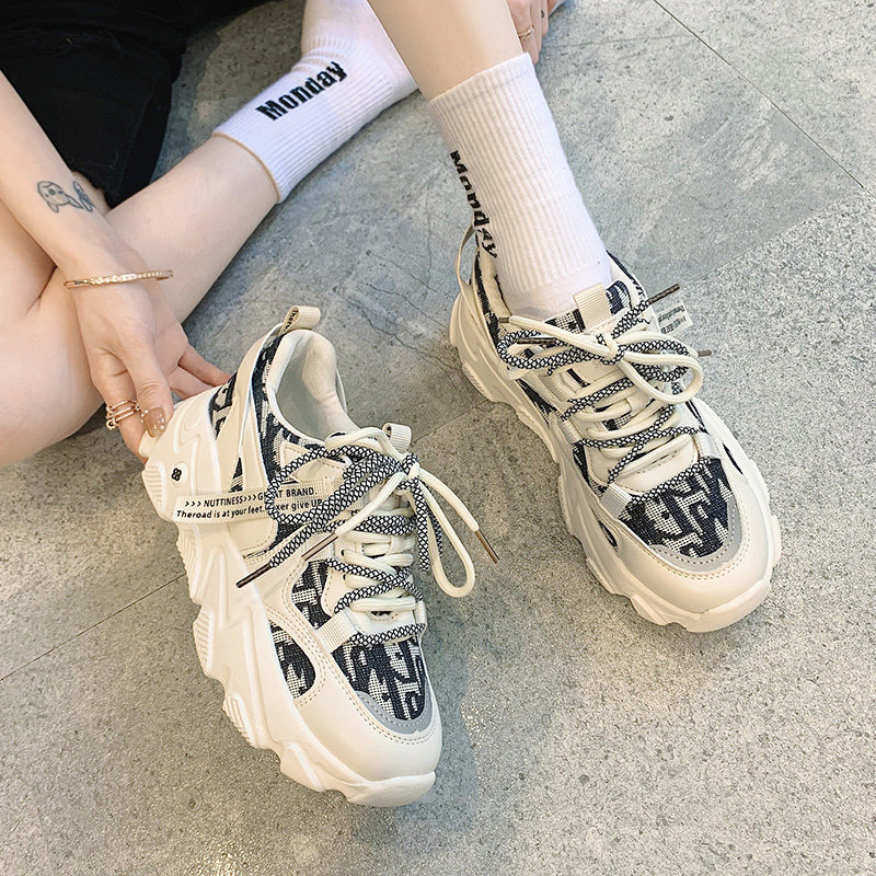 Old Daddy Shoes Women 2022 Spring New Fashion 100 Hitchhiking Slim Net Red Explosive Thick Underfoot Sport Casual Shoes