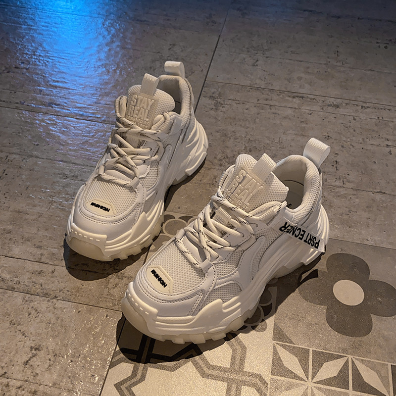 Net Red Explicit Feet Little Old Daddy Shoes Women Tide 2022 Spring New Fashion 100 Hitch Anti Slip Thick Bottom Pine Pastry Casual Sneakers