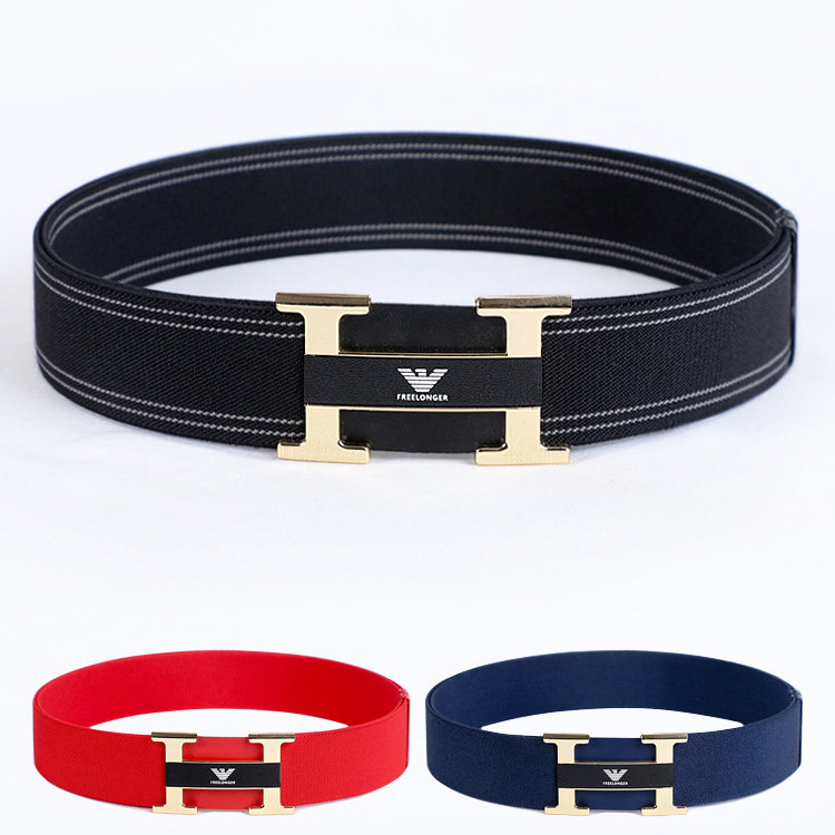 35mm Large children and teenagers have elastic belt Small middle and high school students elastic belt belt with dress pants belt