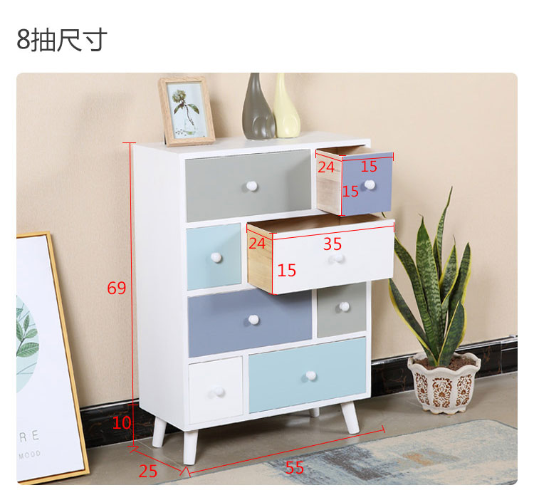 Cạnh giường ngủ tủ gỗ châu Âu ngăn kéo đơn giản hiện đại mini-ngăn kéo tủ lưu trữ tủ màu hẹp tủ bên - Buồng tủ nhựa