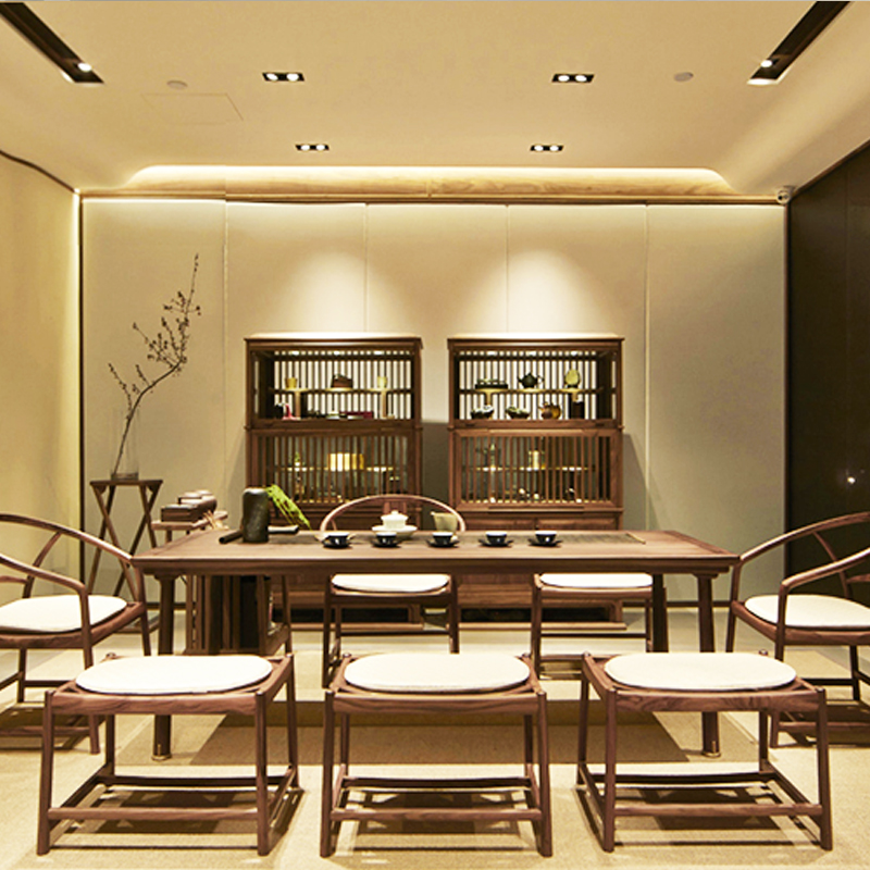 New Chinese style solid wood tea table and chair combination Zen Kung Fu tea table tea table office reception coffee table furniture spot