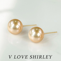 Extremely Brief Wind Nanyang Gold Pearl nail 18K gold natural no-optimized seawater pearl nail minimalist approbation