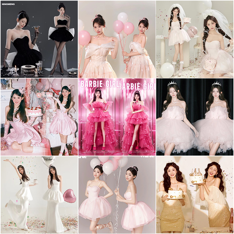 2026 Birthday Party Princess Photo Theme Costume Korean Style Aesthetic Magazine Style Girl Art Photo Photography Clothing