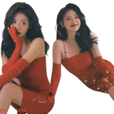 Новая рождественская красная ретро -ретро Гонконг Фото одежда мода Новая годовалая атмосфера Сенсора частная домашняя художественная фотография Служба спектакля