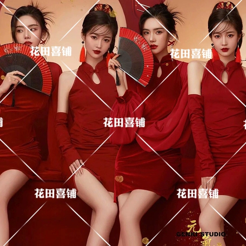 Фотография еще новогоднее китайское ветровое ретро Cheongsam Photo Fashion Подруга Guo Chao Personal Girl Art Photography Photography