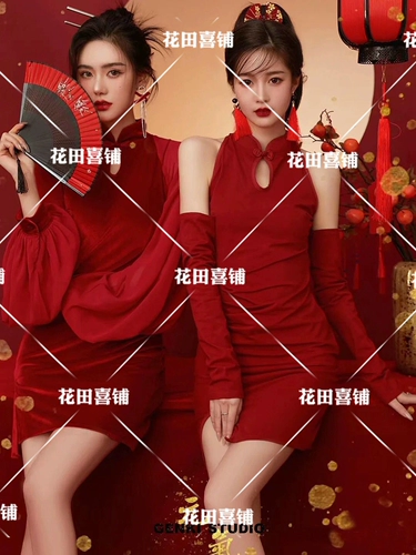 Фотография еще новогоднее китайское ветровое ретро Cheongsam Photo Fashion Подруга Guo Chao Personal Girl Art Photography Photography
