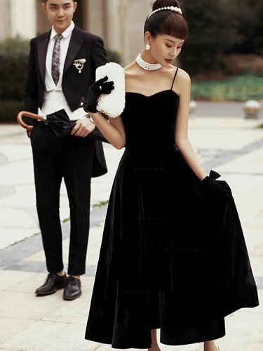 Приталенное ретро бархатное вечернее платье, мини-юбка для влюбленных, свадебное платье, реквизит для фотографии, коллекция 2023