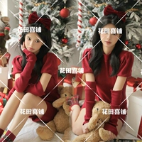 Платье, нарукавники с бантиком, носки