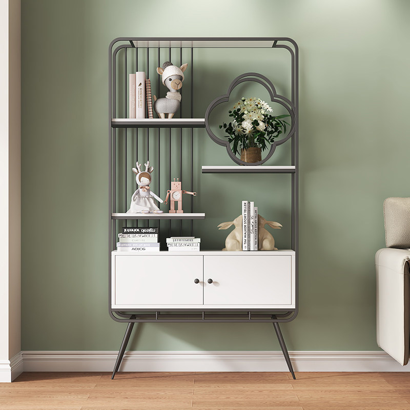 Nordic metal rack floor rack living room light luxury wind storage display rack office partition display rack bookshelf