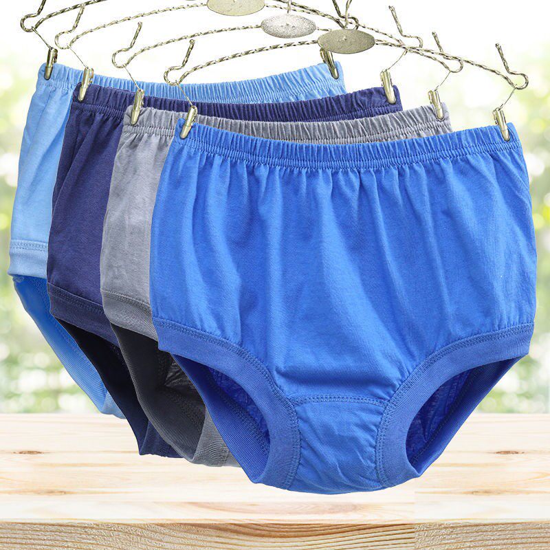 100 % cotton men's panties men's triangle trousers high waist trousers comfortable breathable middle elderly men large yards underwear