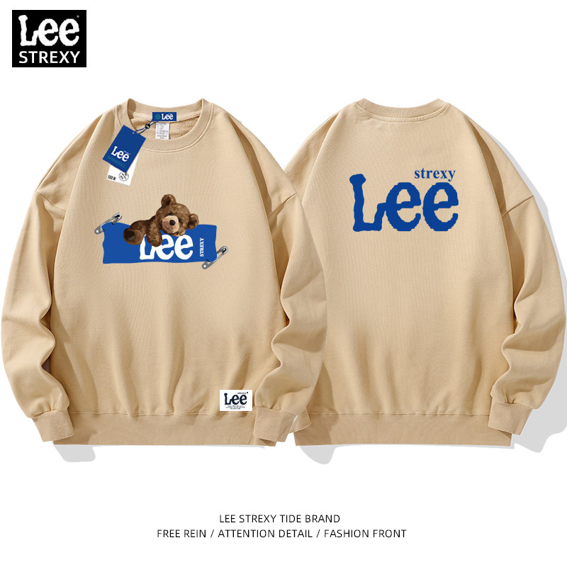 Tidal Flag Flagship Store Spring Autumn Winter Necropolis Male Joint Small Bear Loose Long Sleeve T-shirt Round Collar Plus Suede Thickened Jacket