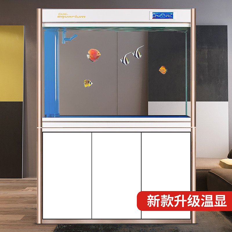 Bottom filter fish tank large and medium-sized living room floor-to-ceiling fish tank lower filter system aquarium ultra-white glass free water change