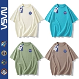 Летняя хлопковая футболка с коротким рукавом, для влюбленных, оверсайз, в американском стиле