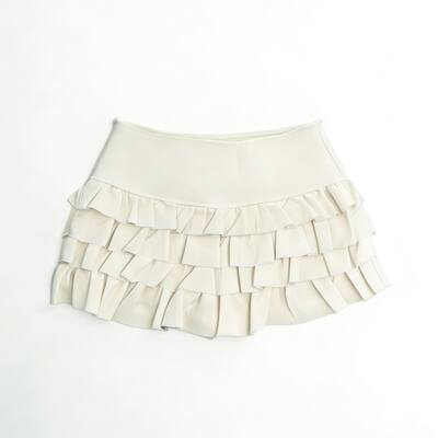 2026 Chubby girl sweet style multi-layer ruffled hem slimming high-waisted cake skirt for women autumn versatile A-line short skirt