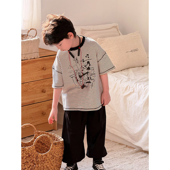 男童夏装防蚊长裤ivan家童装2025新款中大童女童新款清凉空调裤潮