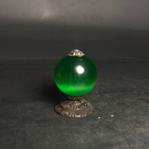 Antique cats eye natural cats eye hat top from the Qing Dynasty collected in the countryside