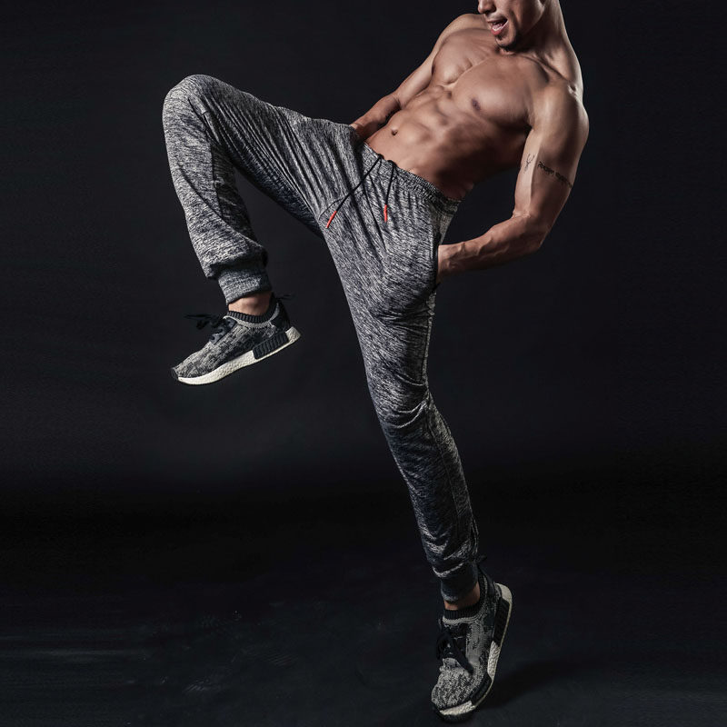 Summer slim fit loose sport pants men's basketball long pants running quick dry closing beam-foot training pants high-play gym pants