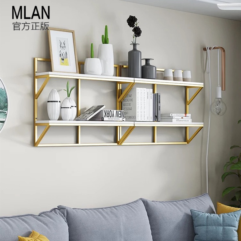 Nordic iron decoration frame wall with a word partition of a simple living room sofa background display frame