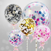 Birthday cake decoration net red balloon 5 inch transparent sequin paper balloon birthday party decoration decoration plug-in