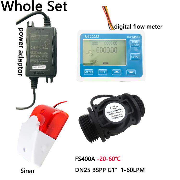 1 inch plastic pipe stop off water siren US211MA Number of display tables Total table fit FS400A flow rate sensor