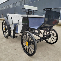 Electric carriage European style sightseeing double-row six-seater scenic iron carriage sightseeing and tourism four-wheel vehicle wedding film and television