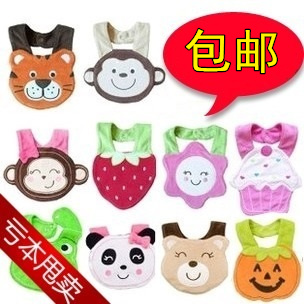 New styling walled pocket All cotton towels Cute Cartoon Styling Saliva towel Baby surrounding pocket Three layers of surrounding pocket