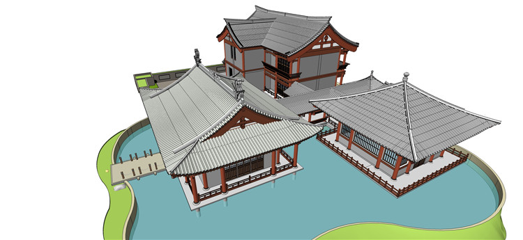 DB10242古建SU模型 仿古建筑古亭中国式/外国古典-22