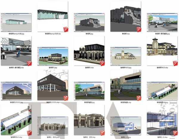 ZZ0083房地产售楼处接待中心公共建筑设计方案SU模型作品精...-2