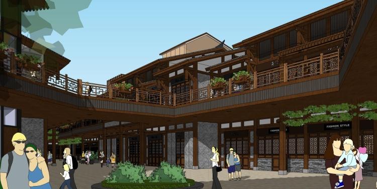 DB08310川西建筑风格木结构商业古街中式古建民宿客栈方案...-13