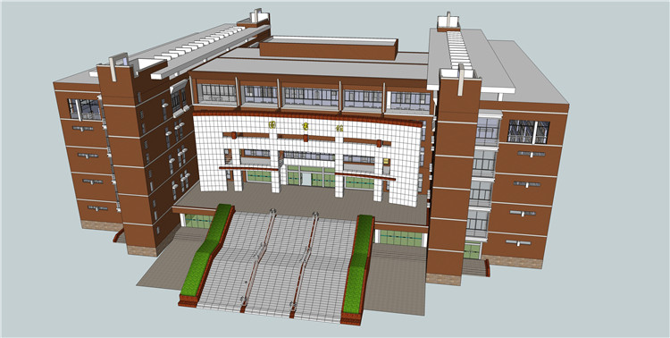 DB10238大学/中学/小学/学校建筑SketchUp模型/校园SU模型/教学...-5