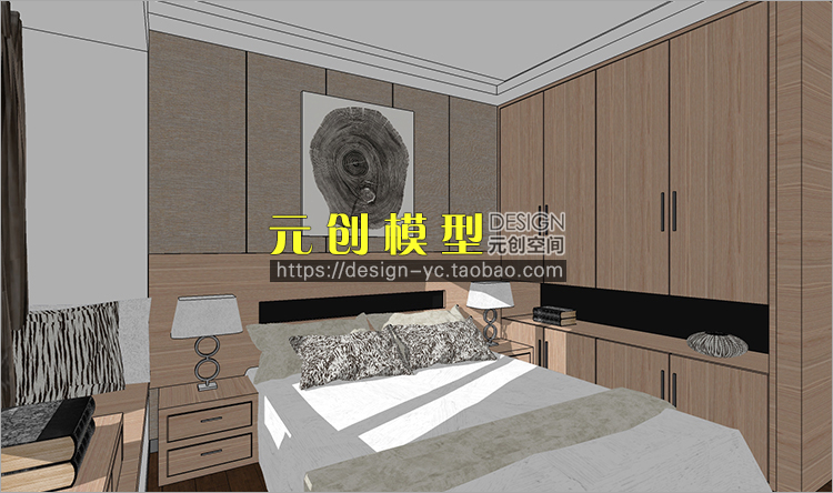 YC0006 SU场景模型草图大师模型室内3d模型Sketchup组件素材库...-3