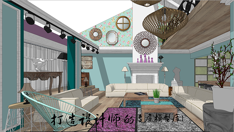 YC0045 SU场景模型草图大师模型室内3d模型Sketchup组件素材美...-3