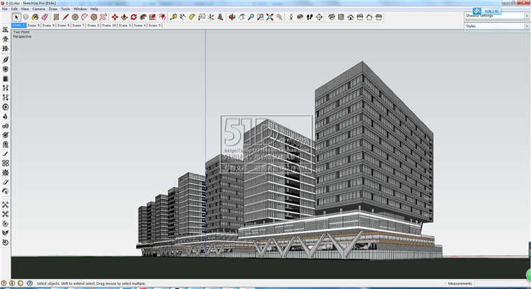 SU00007单身公寓套房住宅楼宿舍精品公寓楼su模型sketchup草...-1