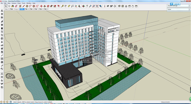 SU00007单身公寓套房住宅楼宿舍精品公寓楼su模型sketchup草...-5