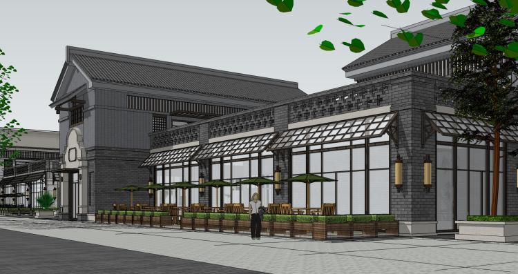 DB08286民国风格民宿客栈休闲会所中式古建筑改造方案SU模型-8