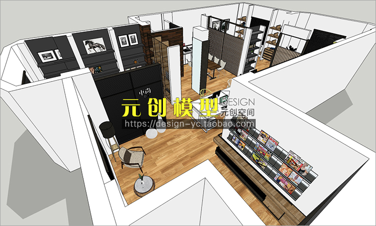 YC0007 SU场景模型草图大师模型室内3d模型Sketchup组件素材库...-5