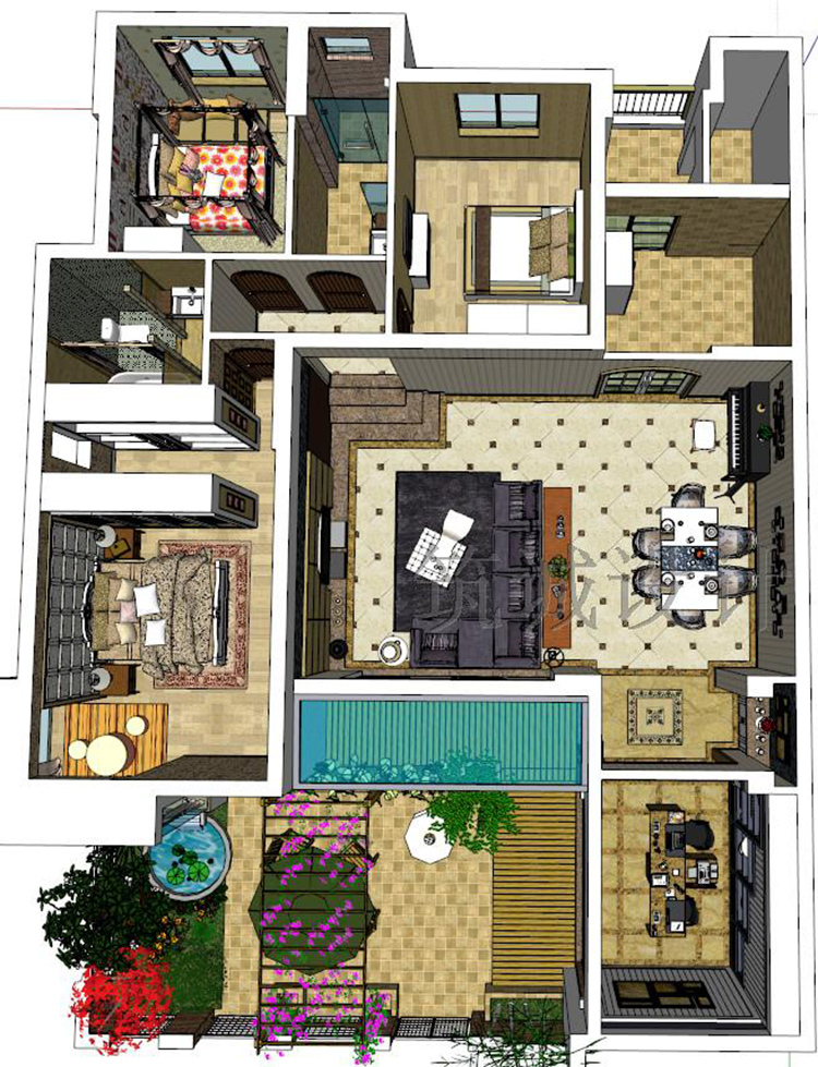TU00175SU室内室外模型家具组件 室内装修素材内部设计-21