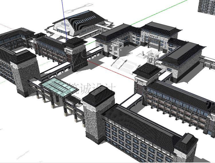 TU00180科技纪念美术图书博物馆展馆建筑SU模型-21